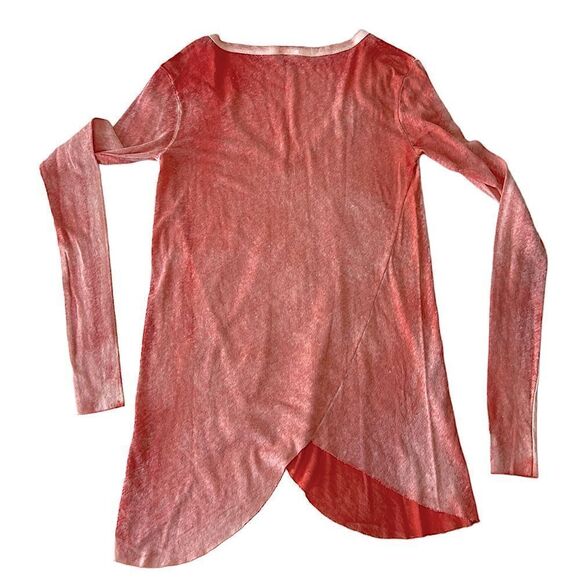 Free People We the Free Long Sleeve Peachy Salmon Color Tunic Tee NWOT Small - Picture 10 of 13